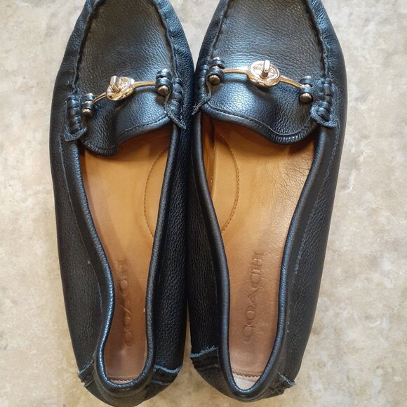 Black Leather COACH Loafers 9.5 | Arlene | EXCELLENT Condition! - Picture 2 of 5